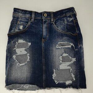 Guess Destroyed Pencil Jean Skirt Size 24